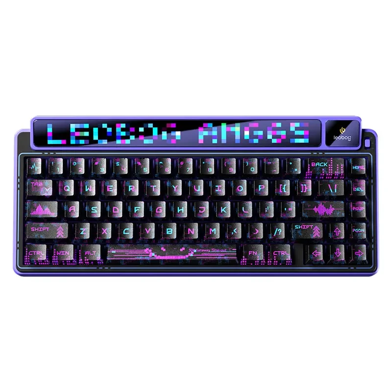 Aula Leobog AMG65 Gasket Mechanical Wireless Gaming Keyboard, 65% Dot Matrix + Colour Screen Custom 3-Mode Wireless, Jasper Switch, Cyber Star Nights