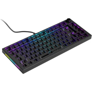 Glorious GMMK Pro 75% Barebones (Frame Only) Modular Mechanical Gaming Keyboard, TKL Size (75%), 3.3lb Frame, RGB, Fully Customisable, 5-Pin Switch Support - Black (Box Open)