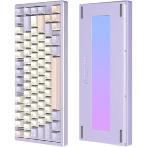 Attack Shark X75 Aluminum CNC Wireless Mechanical Gaming Keyboard, BT/2.4G/USB-C Wired 81 Keys VIA Custom Keyboard, 7000 mAh Gasket Hot Swappable RGB Mechanical Keyboard for Mac/PC/PS4/Xbox (Purple)