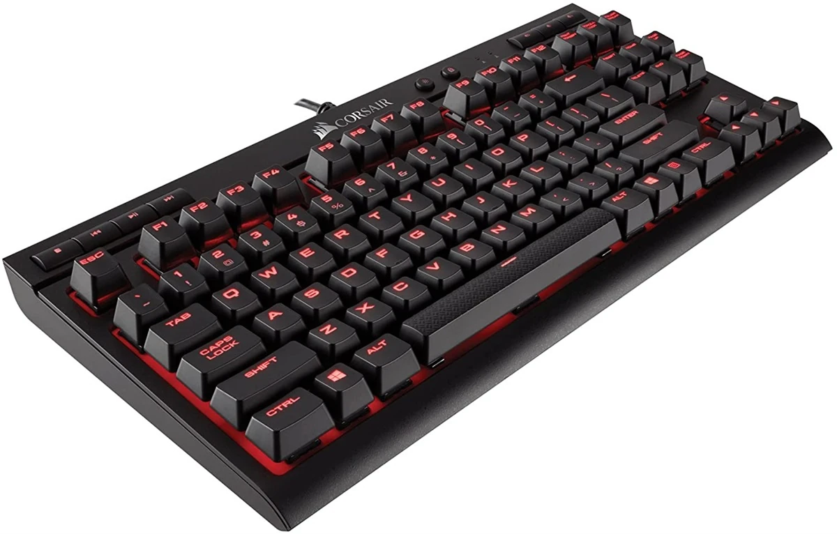 Corsair K63 Compact Mechanical Gaming Keyboard - Backlit Red LED - Linear & Quiet - Cherry MX Red