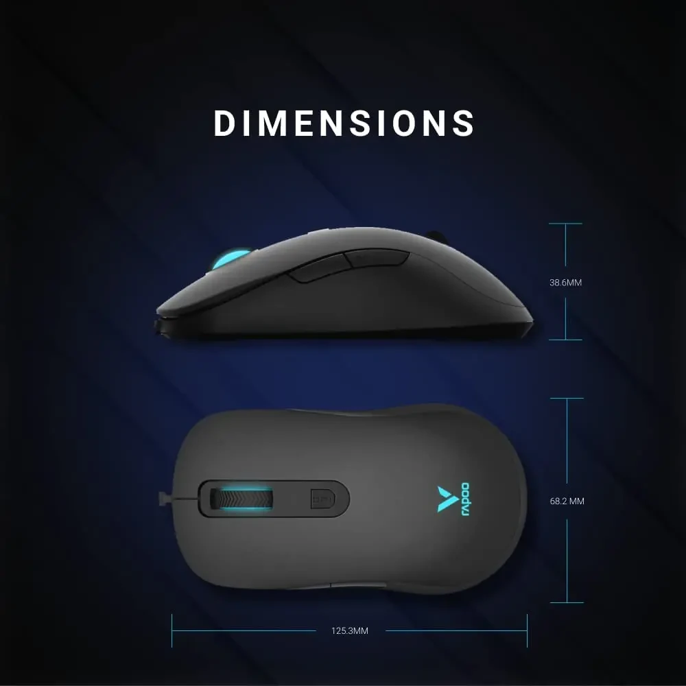 Rapoo V16 RGB Optical Gaming Wired Mouse, Ergonomic Design,Onboard Memory, 6 Programmable Buttons, 12800 Dpi, Customisable Drivers, Braided Cable, Easy Plug & Play Connectivity - Image 5