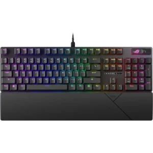 Asus Rog Strix Scope II X Wired USB Mechanical Gaming Keyboard – 100% Full-Size, Hot Swappable Pre-lubed ROG NX Snow V2 Linear Switches, PBT Keycaps, RGB, PC/Mac Support - Black