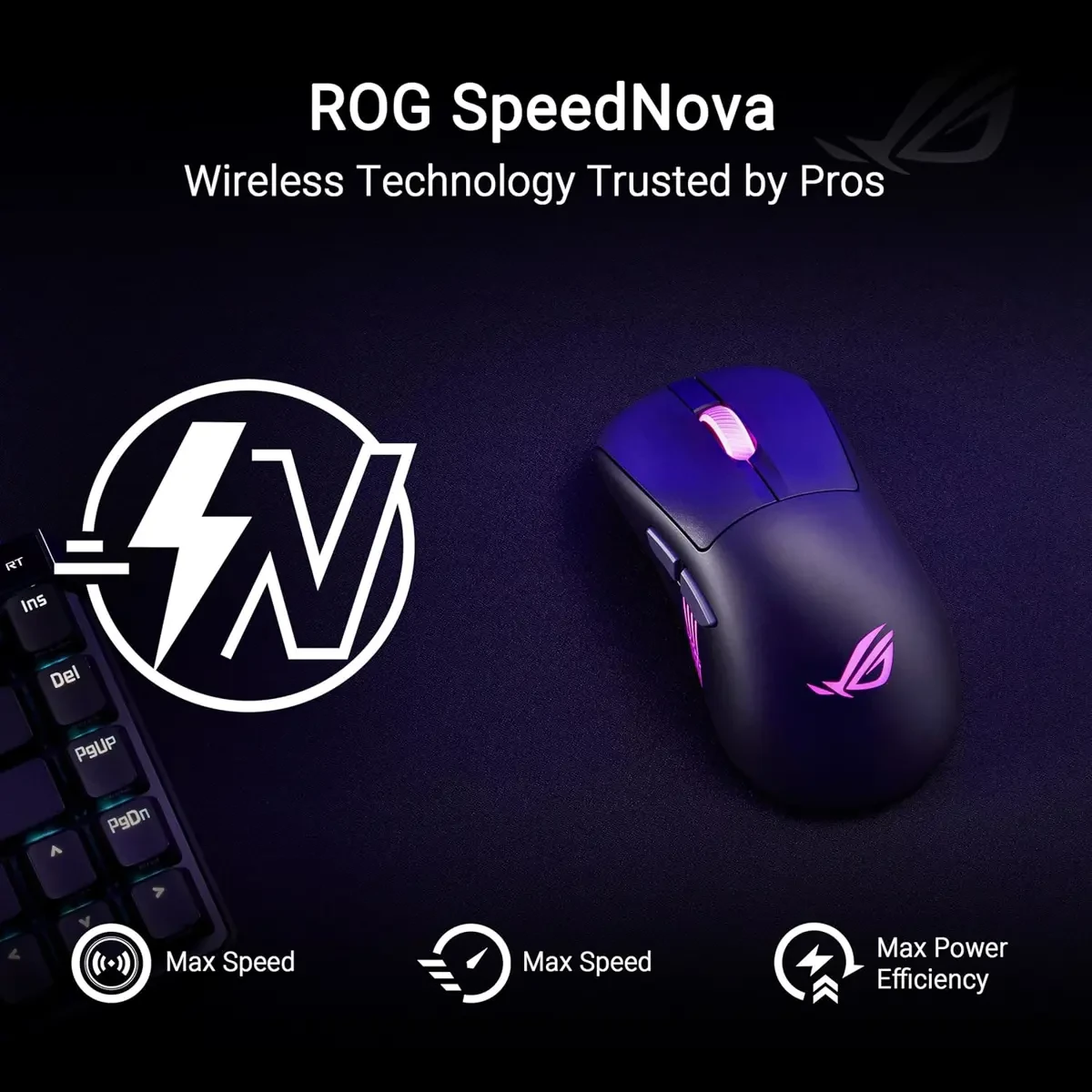 Asus Rog Keris II Origin Wireless Gaming Mouse – Right-Handed Ergonomic, 65g, Tri-Mode Connectivity, 42K DPI, up to 127Hr Battery, Web-Based Configuration, PC/Mac Support - Black - Image 7