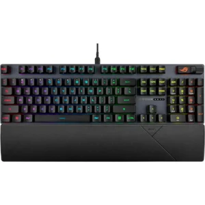 Asus Rog Strix Scope II RX Gaming Keyboard, Pre-Lubed ROG RX Red Linear Optical Switches, Sound-Dampening Foam, ABS Doubleshot Keycaps, Streaming Hotkeys, Multi-Function Controls, Wrist Rest, Black