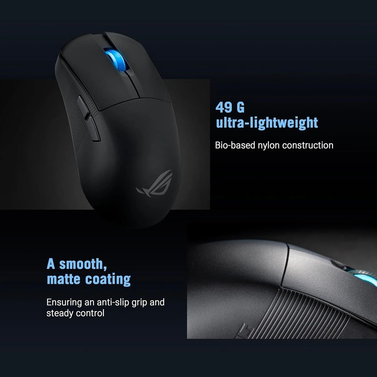 Asus Rog Harpe Ace Mini Wireless Gaming Mouse, 49g Lightweight, AimPoint Pro 42K Optical Sensor, Optical Micro Switches, ROG Polling Rate Booster, Esports & FPS Gaming, Small, Medium, Black - Image 4