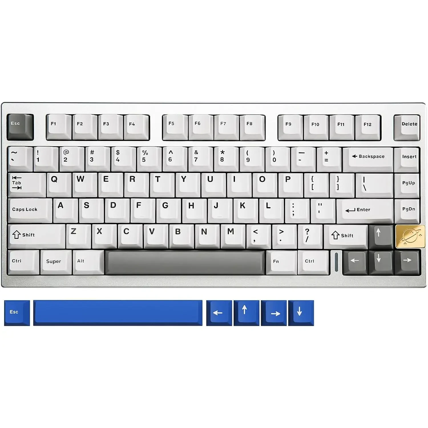 Yunzii AL75 Wireless Mechanical Gaming Keyboard, Full Aluminum CNC, 75% Layout, BT/2.4G/Wired, Hot Swap, Linear Switch, TKL Gasket, RGB Backlight, Programmable for Mac/Win (Silver, Cocoa Cream V2)