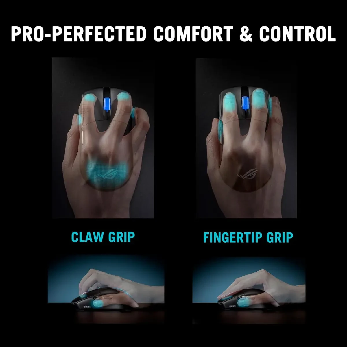 Asus Rog Harpe II Ace Wireless Esports Gaming Mouse – 2025, Pro-Tested, Right-Handed, 48g Lightweight, Tri-Mode Connectivity, 42K DPI, 8K Polling, 101Hr Battery, Web-Based Tool, PC/Mac Support - Black - Image 4