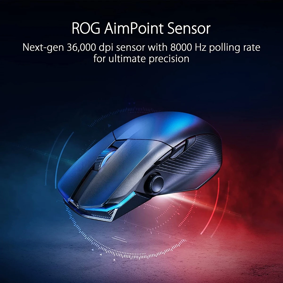 ASUS ROG Chakram X Origin Wireless Gaming Mouse, Tri-Mode connectivity (2.4GHz RF, Bluetooth, Wired), 36000 DPI Sensor, 11 Programmable Buttons, Detachable Joystick, Paracord Cable, Black - Image 4
