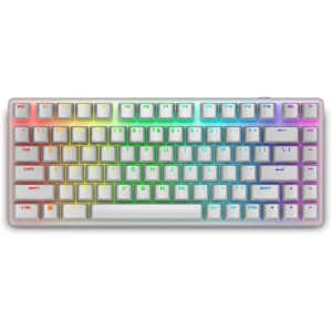 Alienware Pro Wireless Gaming Keyboard - Bluetooth 5.1/2.4 GHz Radio Frequency Connectivity, Linear Mechanical, Hot-Swappable Switches, Tri Mode Connectivity, Adjustable Height - Lunar Light (Box Open)