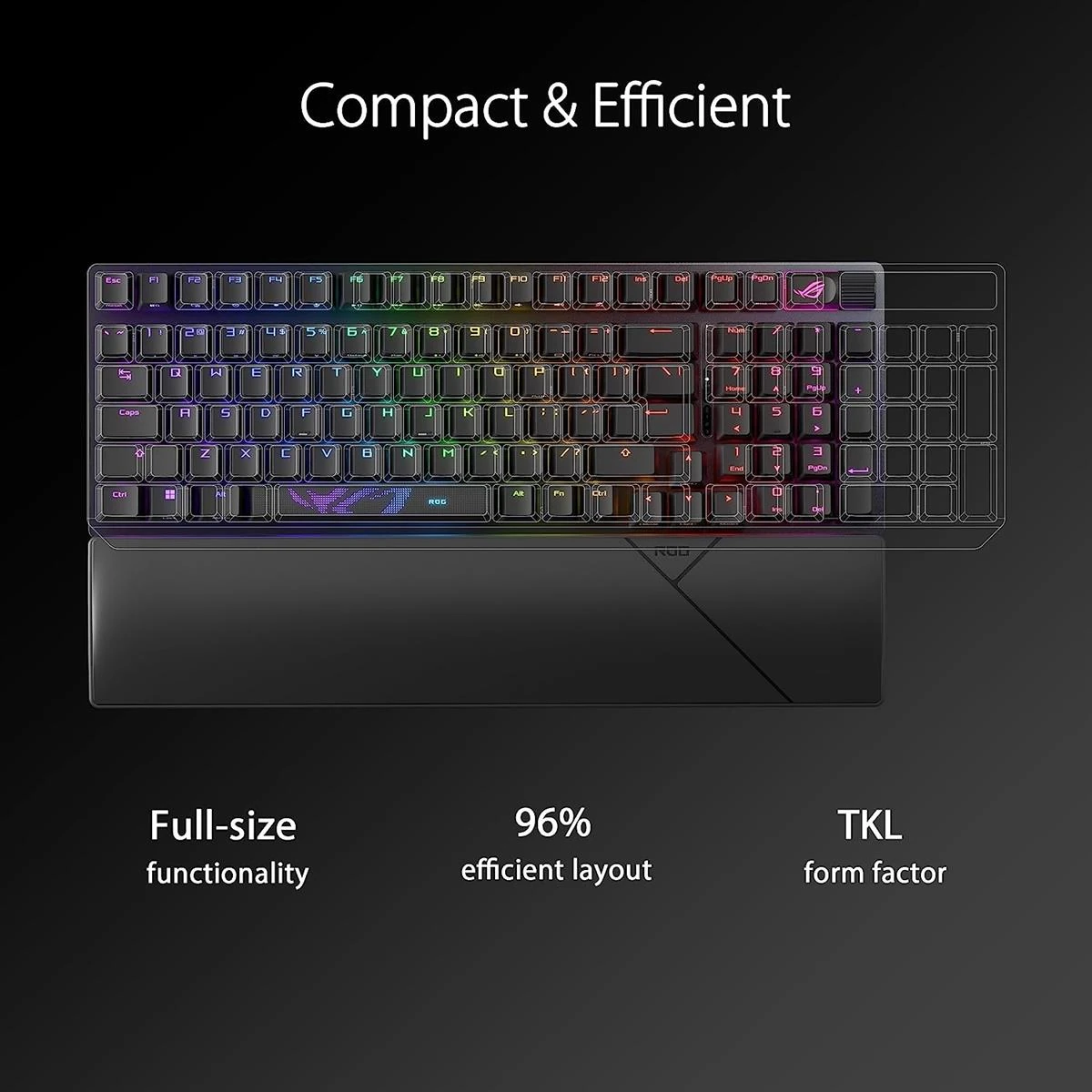 Asus Rog Strix Scope II 96 RGB Wireless Gaming Keyboard - Black (NX Snow Switches) - Image 2