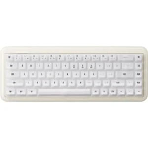 Akko YU01 Mechanical Keyboard Hot Swappable Gaming Keyboard with Transparent Keycaps RGB Backlit 2.4G Wireless/Bluetooth/Wired 68-Key Keyboard for Mac & Win (White Jade, V3 Piano Pro Switch)