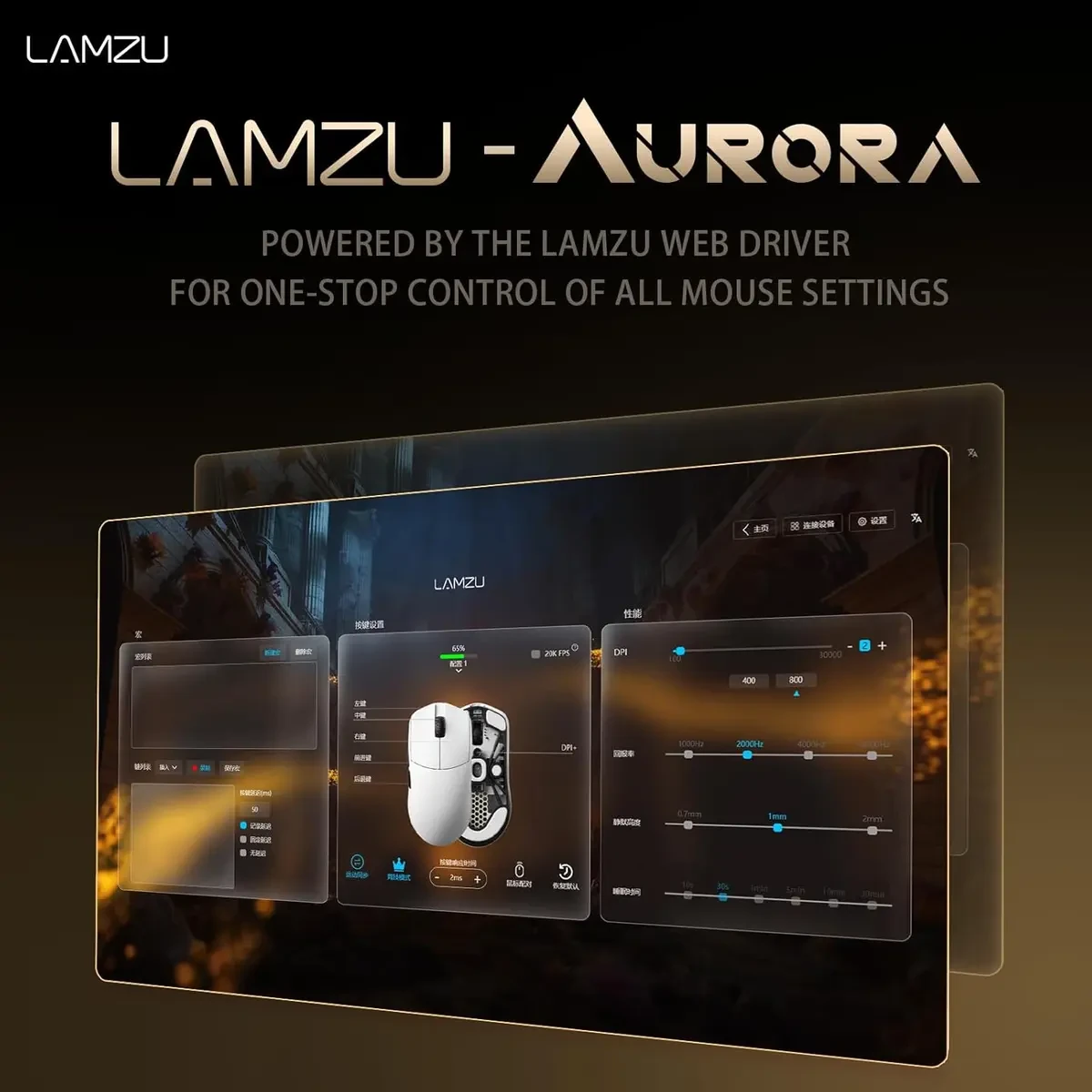 Lamzu Maya X Wireless Gaming Mouse, Ultra Lightweight 47g, Optical Switch, Maximum 30000 DPI, Symmetrical, MCU Nordic 52840, Dust-Proof Encoder, PAW3950 Sensor (White) - Image 2