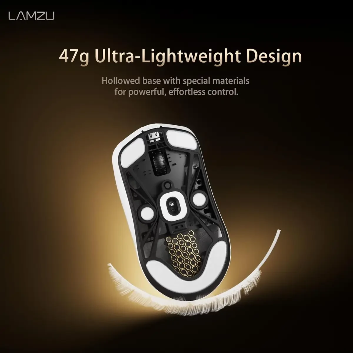 Lamzu Maya X Wireless Gaming Mouse, Ultra Lightweight 47g, Optical Switch, Maximum 30000 DPI, Symmetrical, MCU Nordic 52840, Dust-Proof Encoder, PAW3950 Sensor (White) - Image 5