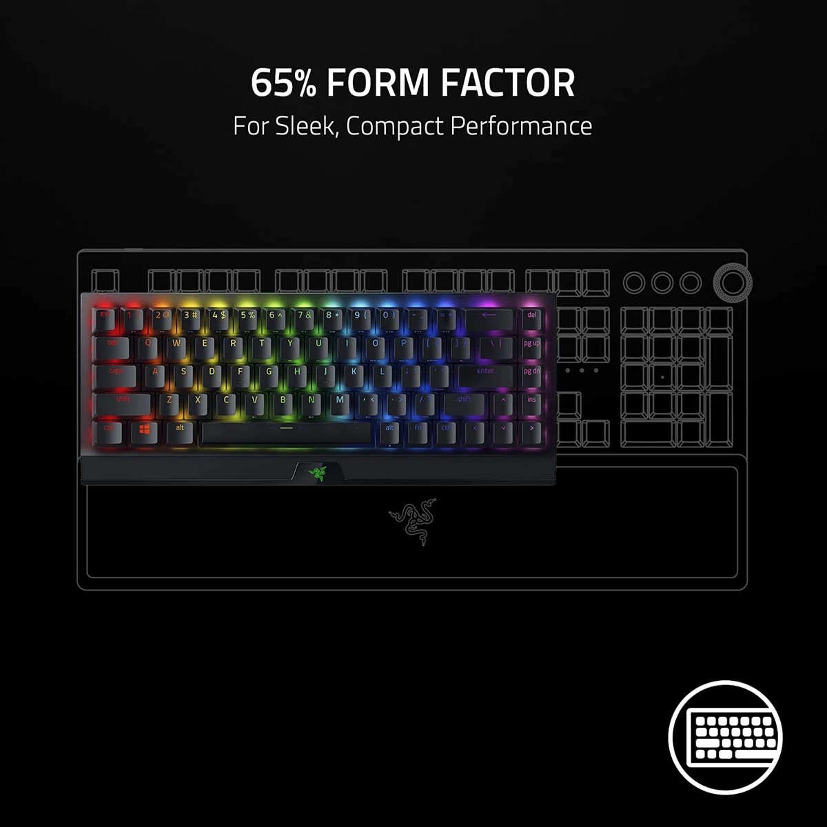 (Switch Options) Razer BlackWidow V3 Mini HyperSpeed - Wireless 65% Mechanical Gaming Keyboard with Chroma RGB - Image 3
