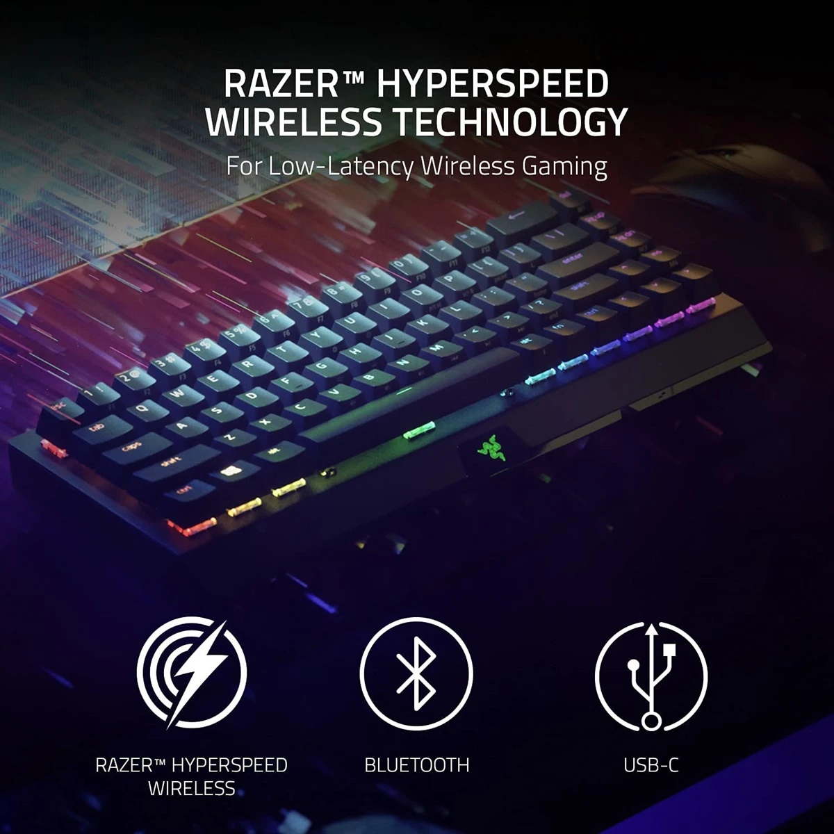 (Switch Options) Razer BlackWidow V3 Mini HyperSpeed - Wireless 65% Mechanical Gaming Keyboard with Chroma RGB - Image 4