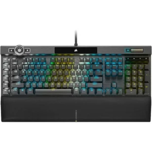 Corsair K100 RGB Optical-Mechanical Wired Gaming Keyboard, OPX Switches, PBT Double-Shot Keycaps, Elgato Stream Deck and iCUE Compatible, QWERTY NA Layout - Black