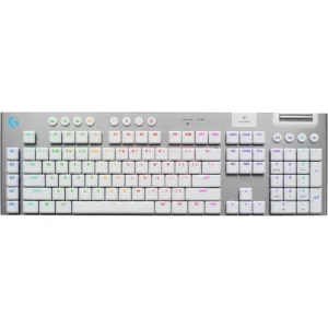 Logitech G915 X Lightspeed Wireless Mechanical Gaming Keyboard, Double-Shot PBT Keycaps, Fully Programmable Keys, RGB Backlit Mac/PC Gaming Keyboards, Aluminum Finish, GL Tactile Switches, White