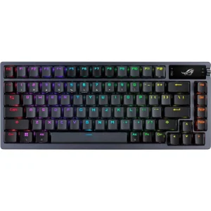 Asus Rog Azoth 75% Wireless DIY Custom Gaming Keyboard, OLED Display, Three-Layer Dampening, Hot-Swappable ROG NX Switches & Keyboard Stabilizers, PBT Keycaps, RGB, Black