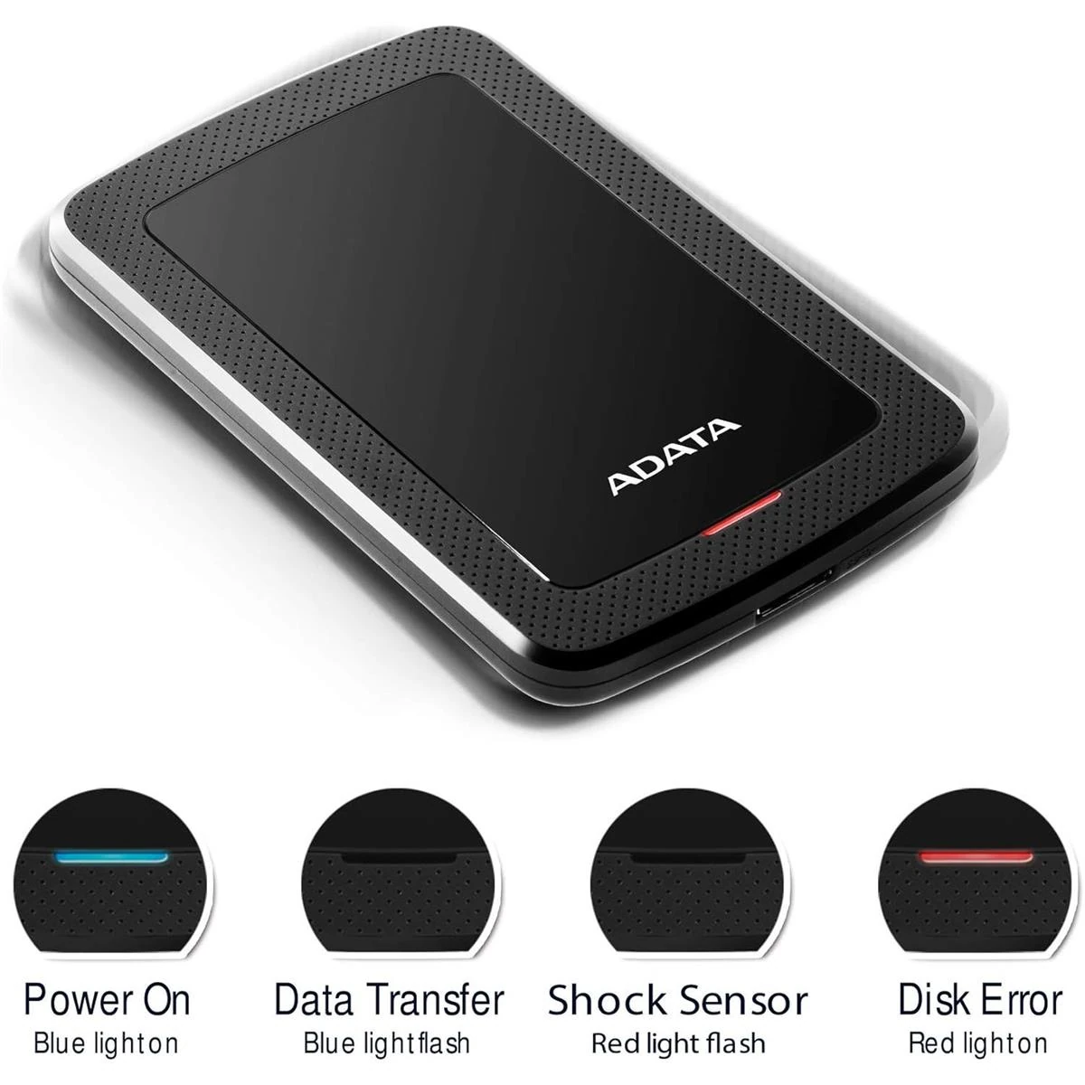 Adata HV300 2TB External Hard Drive, 2.5" USB 3.2 Gen 1 - Black - Image 7