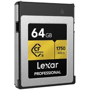 Lexar Professional CFexpress 64GB Type-B Memory Card, Up To 1750MB/s Read, Raw 4K Video Recording, Supports PCIe 3.0 and NVMe