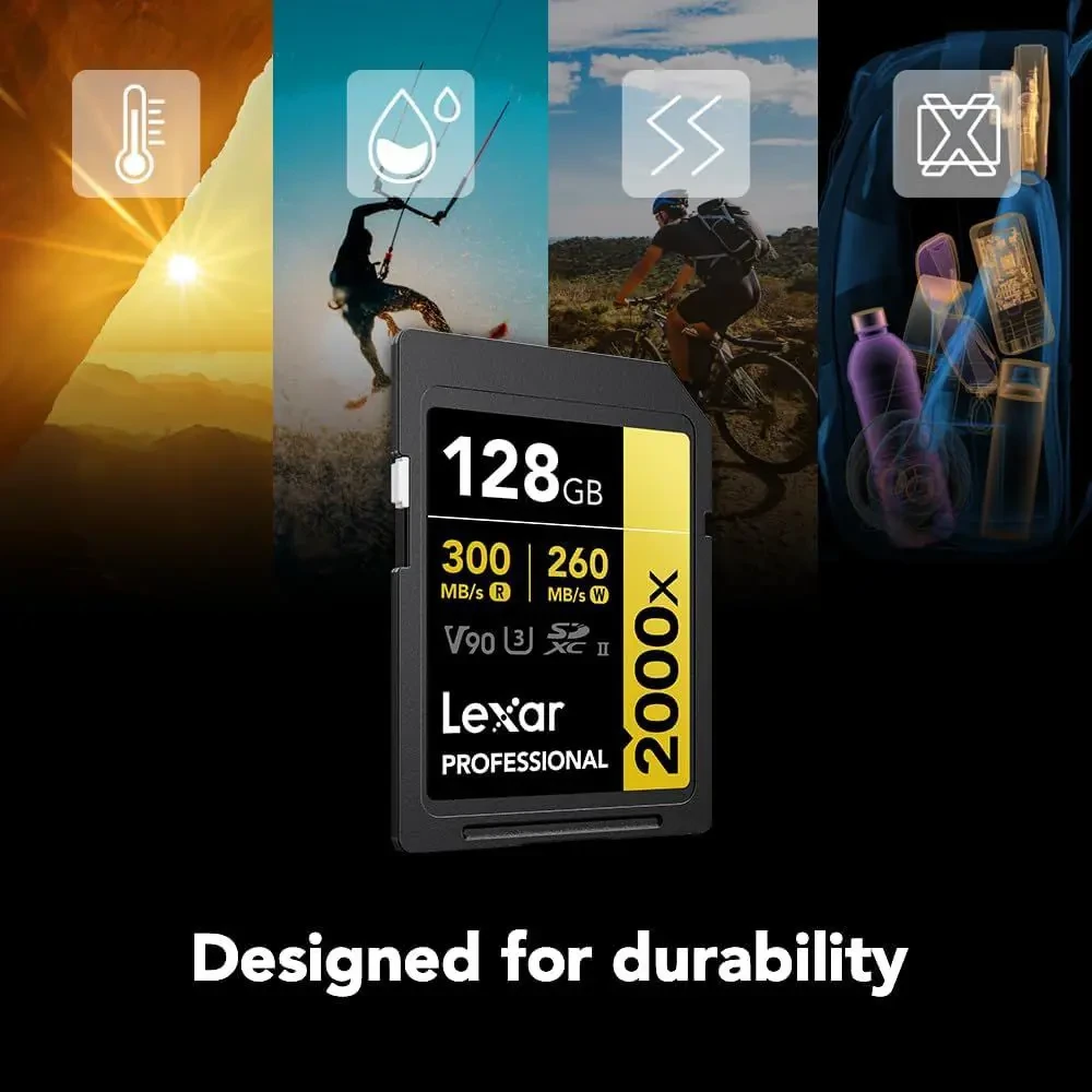 Lexar Professional 2000x 128GB SD Card, UHS-II, C10, U3, V90, Full HD, 8K, Up To 300MB/s Read SDXC Memory Card, for DSLR, Cinema-Quality Video Cameras - Image 4