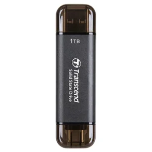 Transcend ESD310 1TB External SSD, USB 3.2 Gen2, Up to 1050 MB/s, Type A and C, Portable SSD with 2-in-1 Type C and Type A, for iPhone, iPad, Android, Car Audio System, Sentry Mode