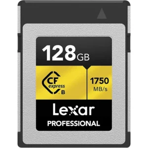Lexar Professional CFexpress 128GB Type-B Memory Card, Up To 1750MB/s Read, Raw 4K Video Recording, Supports PCIe 3.0 and NVMe