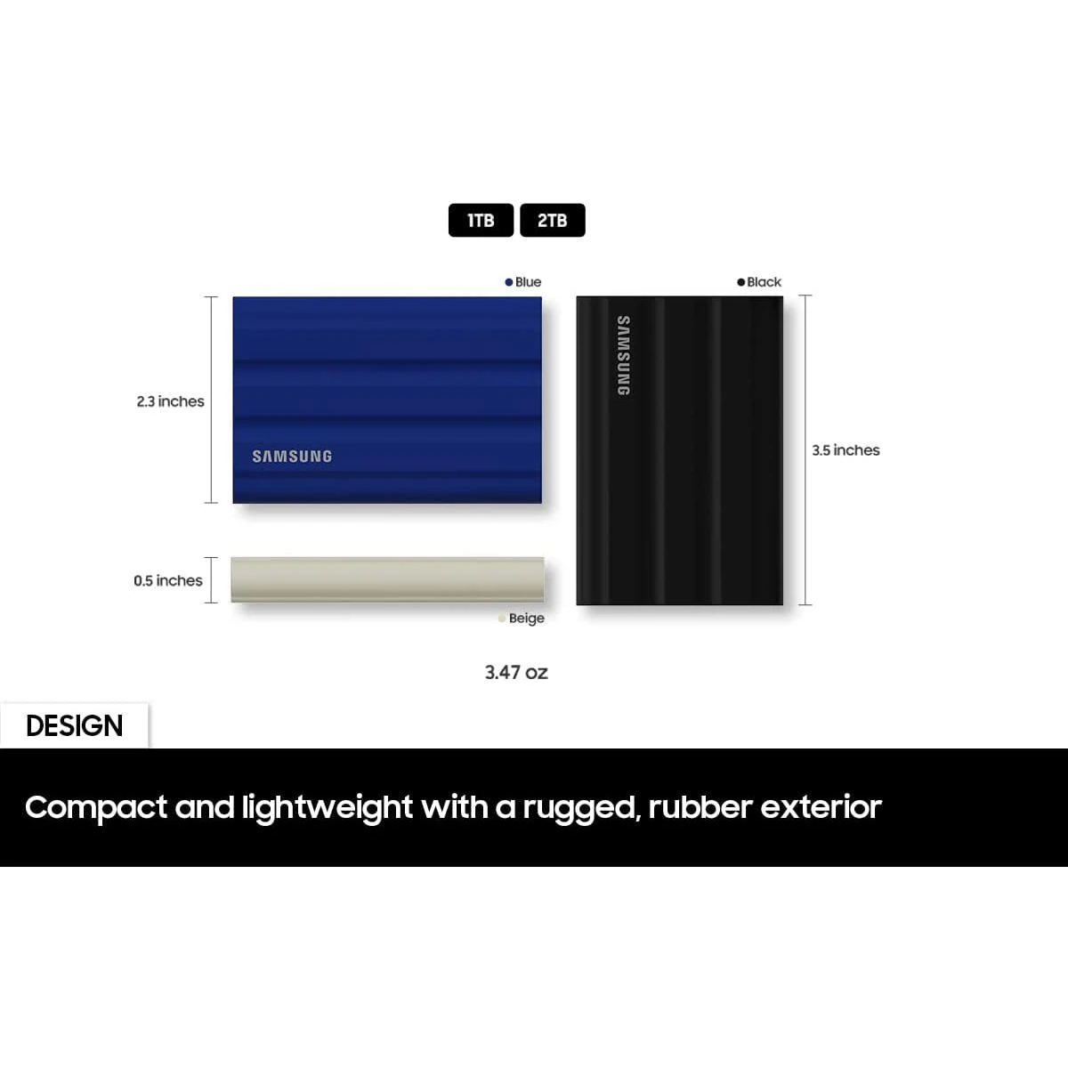 Samsung T7 Shield 2TB USB 3.2 Portable SSD - Black - Image 2