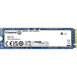 Kingston NV3 4TB M.2 2280 NVMe SSD: PCIe 4.0 Gen 4x4, Up to 6000 MB/s