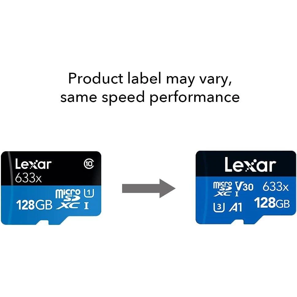Lexar High-Performance 633x 128GB microSD Card w/ Adapter, UHS-I, C10, U1, A1, Full HD, 4K, Up To 100MB/s Read Memory Card, for Smartphones, Tablets, and Action Cameras - Image 2