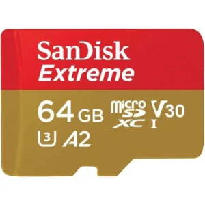SanDisk 64GB Extreme microSDXC UHS-I Memory Card with Adapter - Up to 170MB/s, C10, U3, V30, 4K, 5K, A2, Micro SD Card