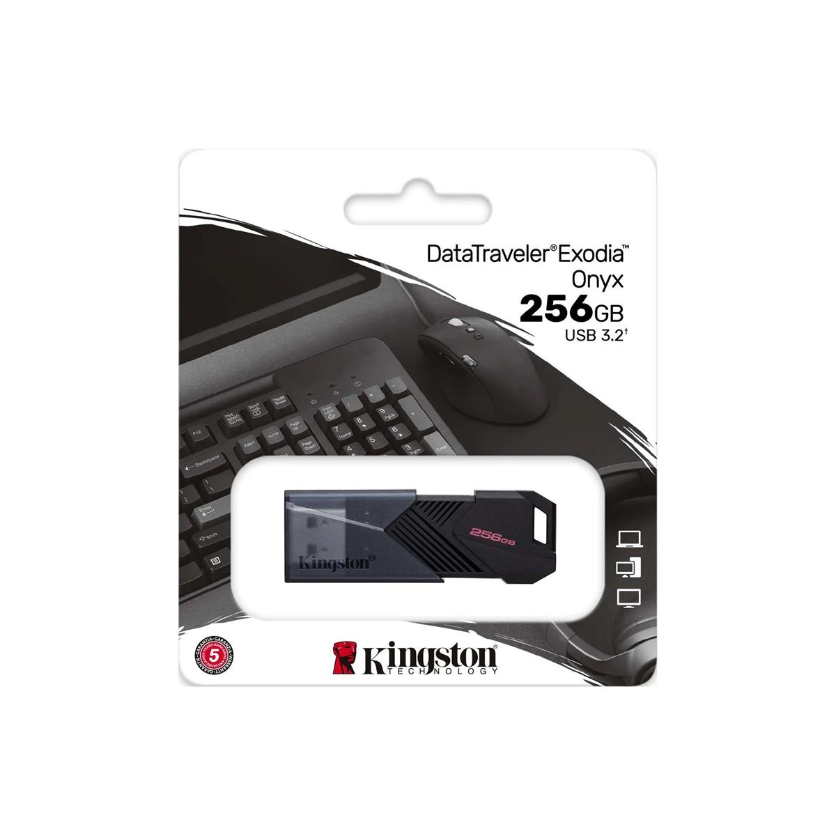 Kingston DataTraveler Exodia Onyx 256GB USB 3.2 Flash Drive (Matte Black) - Image 3