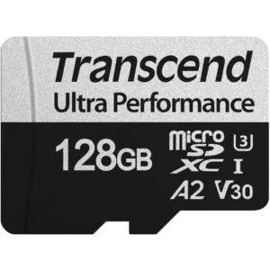 Transcend USD340 128GB A2 V30 microSDXC Micro SD Card, Up to 160MB/s, for Nintendo Switch/GoPro/Steam Deck/ROG Ally/MSI Claw/DJI/Insta360/Action Camera, UHS-I U3 C10 4K UHD Video Memory Card w/Adapter