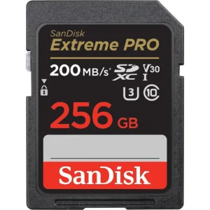 SanDisk 256GB Extreme PRO SDXC UHS-I Memory Card - C10, U3, V30, 4K UHD, SD Card