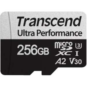 Transcend USD340 256GB A2 V30 microSDXC Micro SD Card, Up to 160MB/s, for Nintendo Switch/GoPro/Steam Deck/ROG Ally/MSI Claw/DJI/Insta360/Action Camera, UHS-I U3 C10 4K UHD Video Memory Card w/Adapter